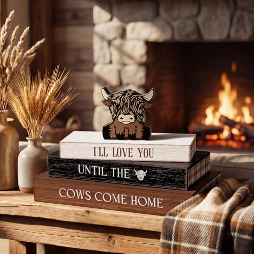 Décoration de table vache des Highlands en bois idée cadeau maison - 8