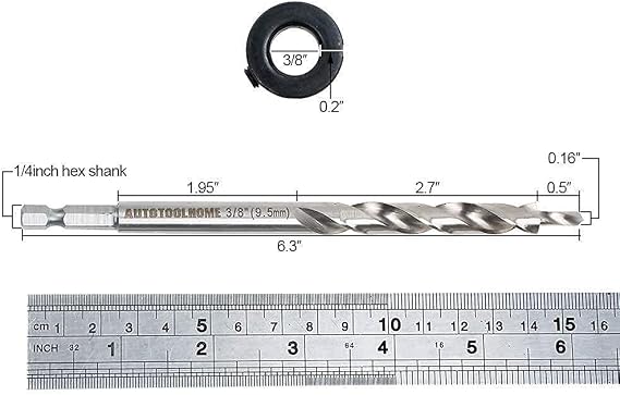 Pocket Hole Drill Bit for Pocket Hole jig Woodworking Step Drill Bits Guide | Quick change 1/4'' hex shank, step drill bit with depth stop collar,fits pocket hole jig system,Woodworking Tools Accessories