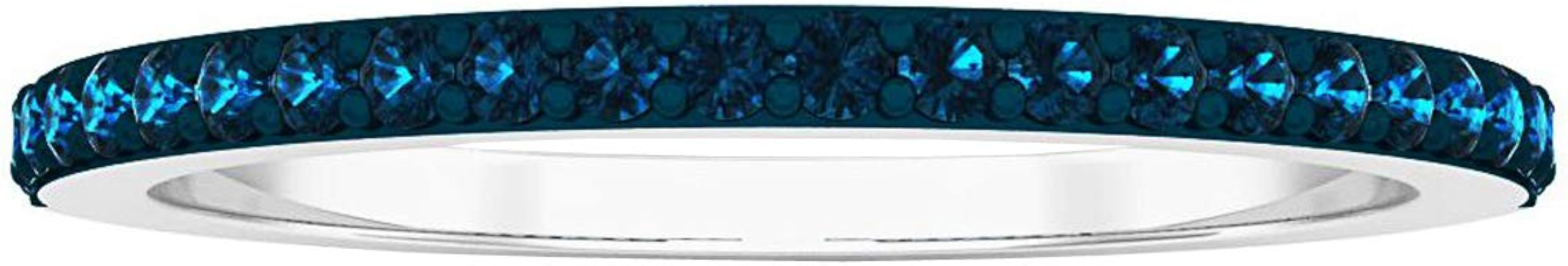 Dazzlingrock Collection 0.20 Quilates (ctw) Anillo De Boda Redondo De Diamante Azul De 18 Quilates Para Mujer, 1/5 Qt, Oro, Diamante, Oro, Azul Diamante