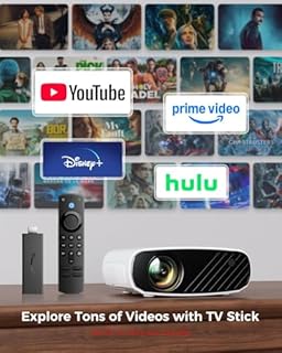 ELEPHAS Mini Projector for iphone, Portable Projector with Tripod, 1080P HD Outdoor Projector, Movie Projector Compatible with Android/iOS/Windows/TV Stick/HDMI/USB