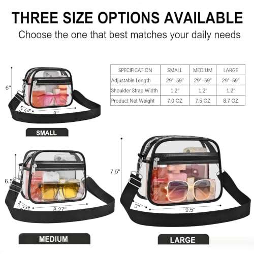 Image of USPECLARE Clear Bag for Stadium Events Clear Sports Fan Handbags Purses | Unisex 0.4 mm Thickened Waterproof PVC,Approved for Concerts,Game Days,Outdoor Events
