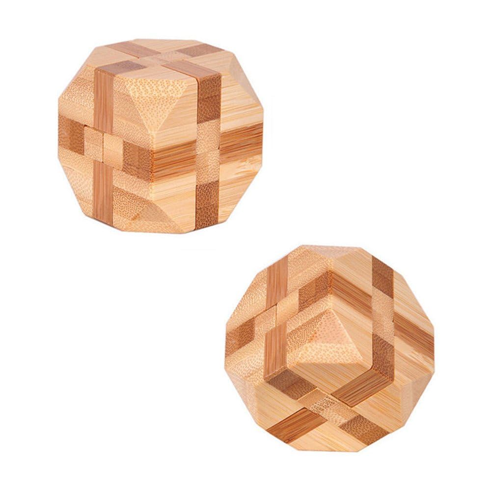 9 Piezas Cubo Rompecabezas 3D de Madera del Enigma Educativo Juego Puzle - Clásica de Cerradura de Brain Teaser Puzzle IQ Juguetes para Niños y Adultos - Idea de Regalo y Decoración