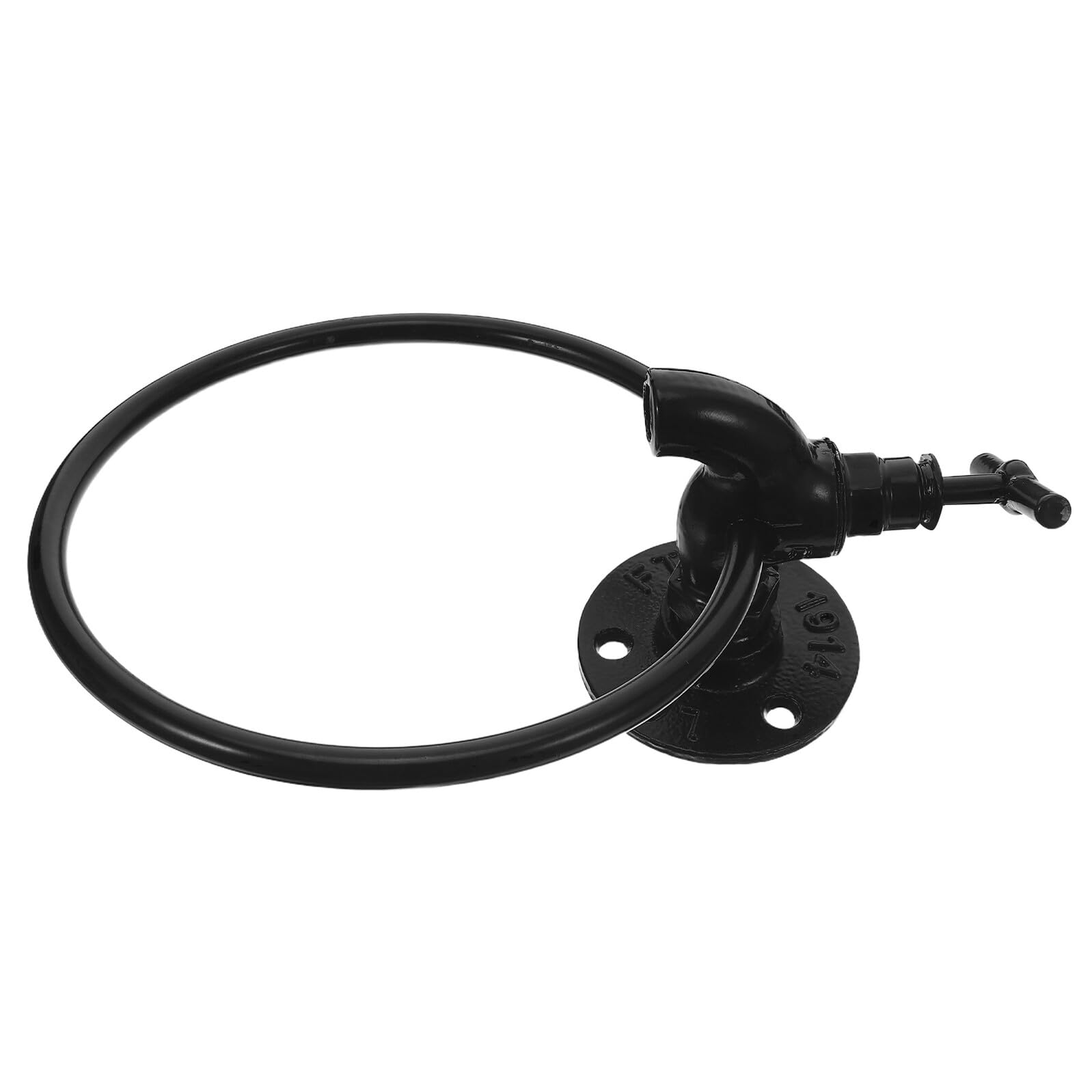 Toyvian Portasciugamani Nero Rubinetto Dell'acqua Portasciugamani Creativo Parete Rustico Rotondo per Bagno e Cucina Ganci in Ferro Resistente Facile Installazione