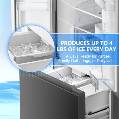 Image of Antarctic Star 17.5 Cu Ft French Door Refrigerator, Bottom Freezer with Built-In Automatic Ice Maker, Fast Cooling & Multi-Air Flow, Inverter Compressor, Stainless Steel VCM, LED Touch Display, Grey