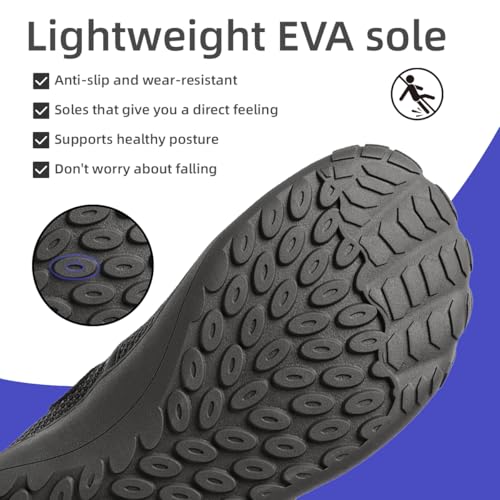 Image of DLWKIPV Mens Barefoot Shoes Wide Toe Box Zero Drop Non Slip Sports Running Walking Athletic Footwear Workout Trail Grounding Lightweight Outdoor Casual Fashion Sneakers