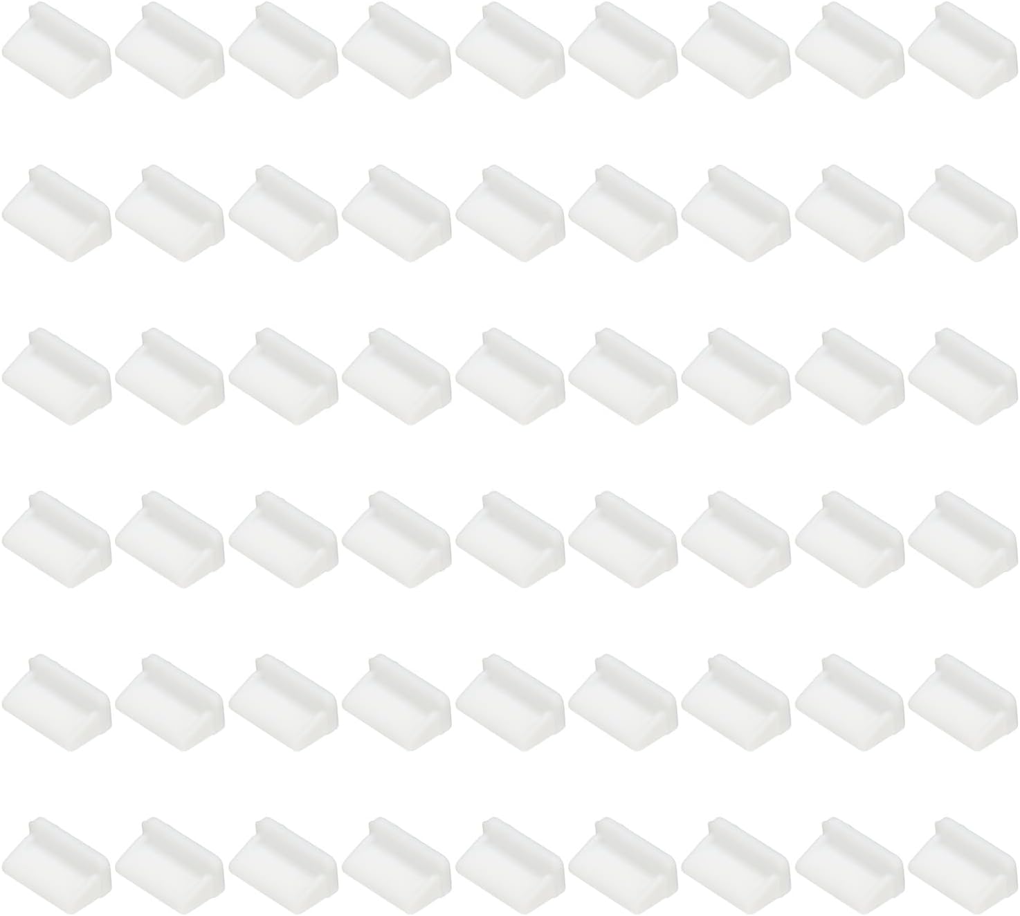 PATIKIL 0.5 Inch USB Type A Dust Plug, 60 Pcs Anti Dust Plug Cover Silicone Charging Cap Port Cover Protector Female End for USB Computer Cell Phone Port Device, White