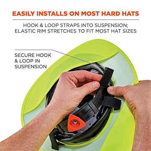 Ergodyne Chill-Its 6660 Attachable Hard Hat Brim With Neck Shade, Lime #TOP2