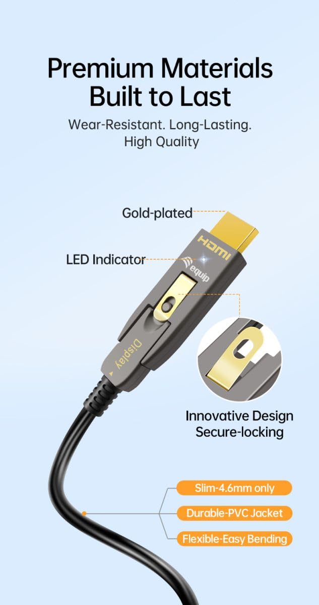 Equip HDMI HS Ethernet 2.1 D/A D-AOC 8K/60Hz 30,00 m szary