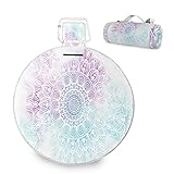 Picknickdecke Mandala lila Strand wasserdichte Rückseite sanddicht Picknick Faltbare Tasche Outdoor Garten Camping Reisen Yoga Sandfrei 150 x 150 cm groß gepolstert