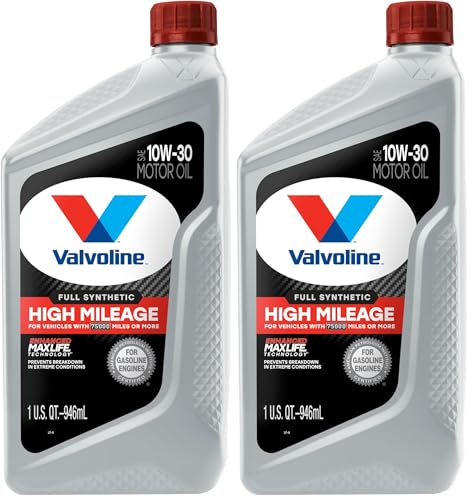 Image of Valvoline Full Synthetic High Mileage with MaxLife Technology SAE 10W-30 Motor Oil 1 QT (Pack of 2)