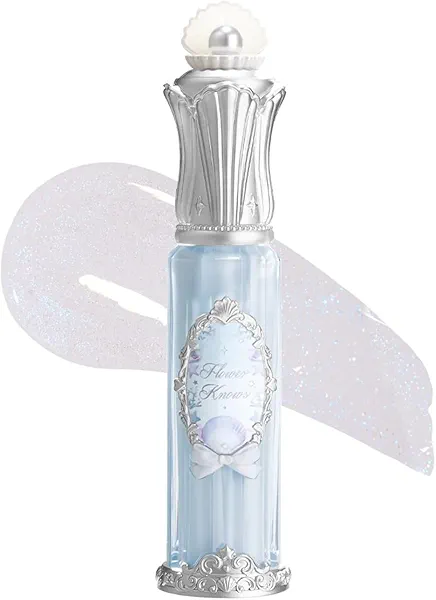 Flower Knows Shell's Jewel Nourishing Shimmer Lip Glaze - Moonlight Shimmer,Lip Oil Care & Juicy Shine,All-Day Hydration, Soft & Glistening Lips,0.16 fl. oz(P06 Lunar Jelly)