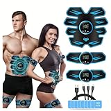 HENESE Electroestimulador Muscular, Electroestimulador para Abdominales, ABS Abdominal Tonificante Cinturón, EMS Estimulador Muscular Abdomen/Brazo/Piernas/Waist/Glúteos