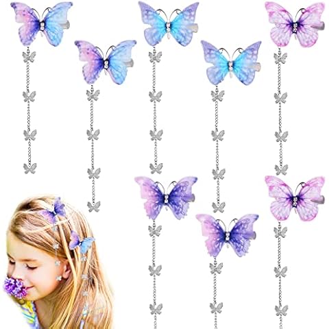 WLLHYF 8 Piezas Mariposa Borla Clips de pelo Cover