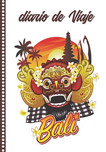 Diario de Viaje Bali Cuaderno Diario,Notebook 108 páginas ILUSTRADAS Libro de Actividades de Vacaciones a Rellenar, Libro de Seguimiento de Viajes,