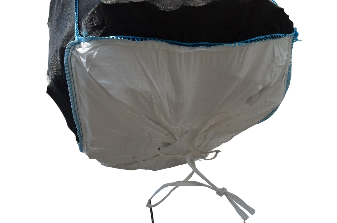 5 Stück Woodbag Big Bag Holz 100x100x130 cm (ohne Inhalt) mit Sternboden (Boden zum Öffnen) mit Netzgewebe aus Polypropylen - Stabil & Luftdurchlässig