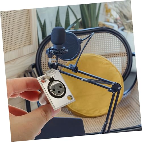 Conector de micrófono hembra con panel metálico resistente para montaje seguro en grabación 4