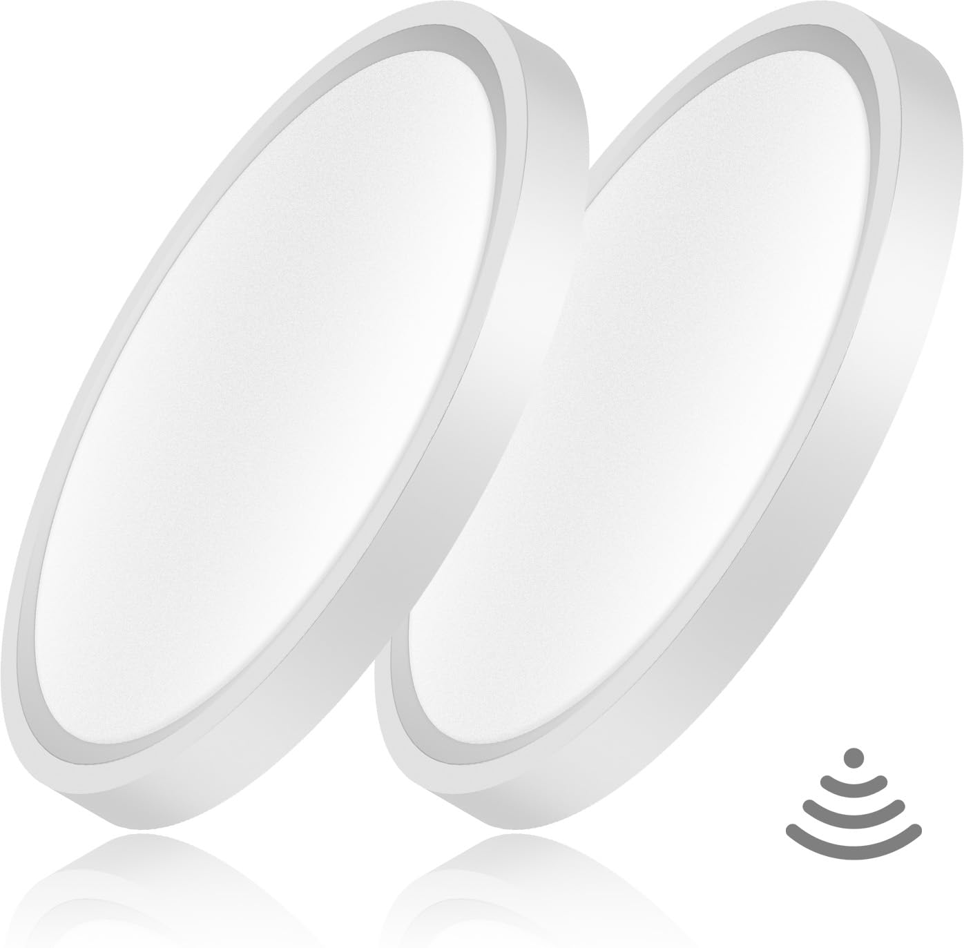 Aulaiyi 2er Lampe mit Bewegungsmelder innen, Deckenlampe led Deckenleuchte mit Bewegungsmelder Radar sensor, Ultraflach Leuchte für Flur Treppe Küche Balkon Abstellraum, 4000K Neutralweiß, φ23CM