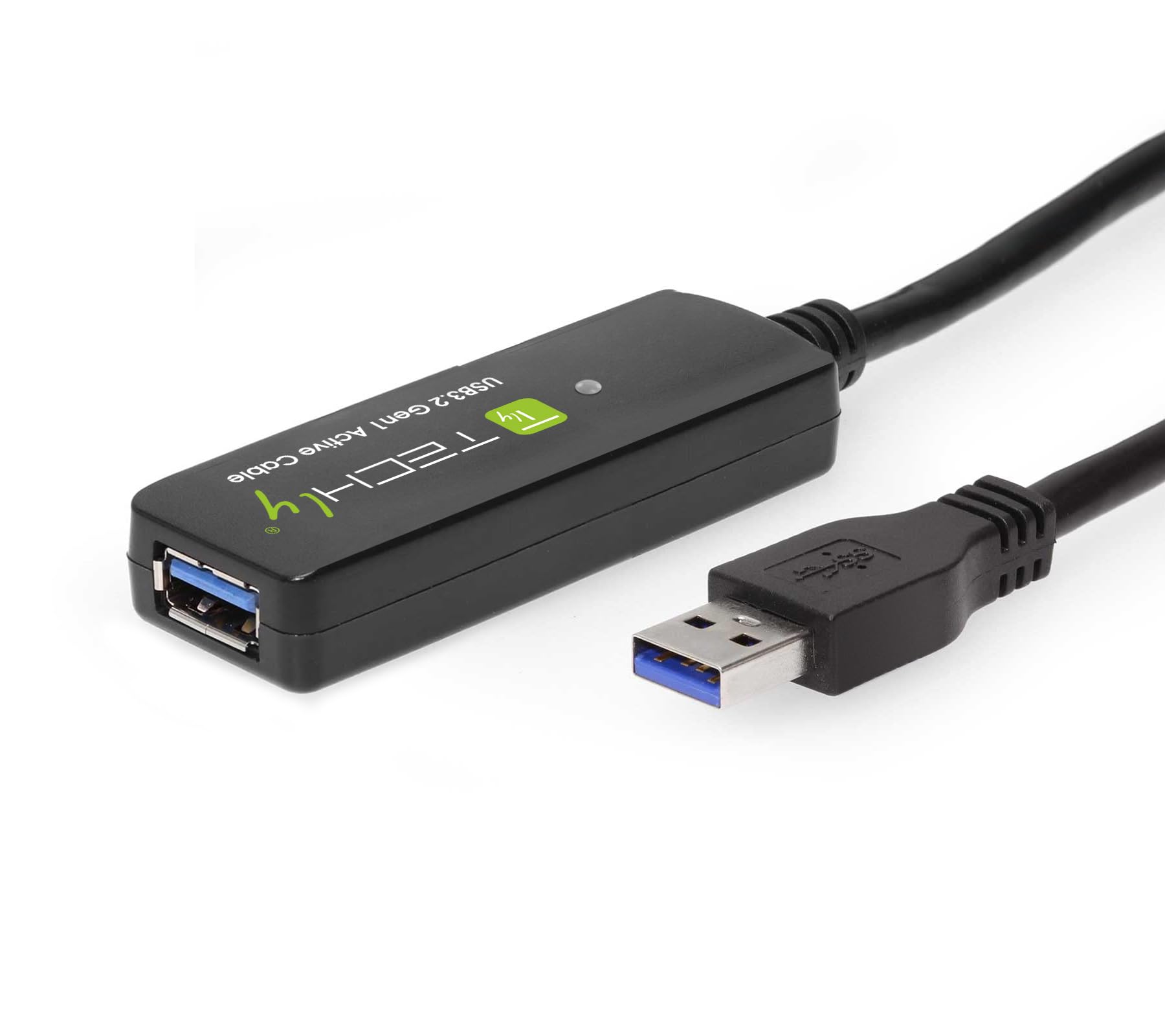 Techly 368000 Cavo Prolunga Attivo USB3.2 SuperSpeed+ Estensore di Segnale 10m Nero Nero