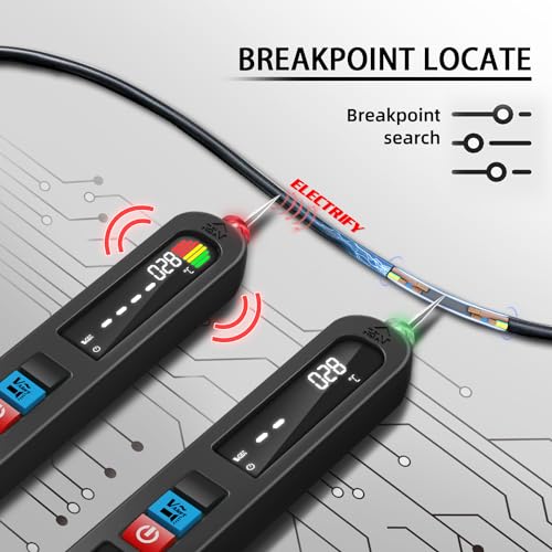 Image of BSIDE Rechargeable Voltage Tester Pen Non-Contact Voltage Detector with Contacted Measure AC Voltage, Color LCD Environment Temperature Tester for Electrical Live Wire Check and Breakpoint Locate