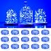 SmilingTown Starry String Lights 15 Pack Fairy Lights, LED Firefly Silver Color Wire Lights 20 LED 7.2FT Battery Powered Lights for DIY Wedding Party Jar Centerpiece Christmas Decorations - Blue