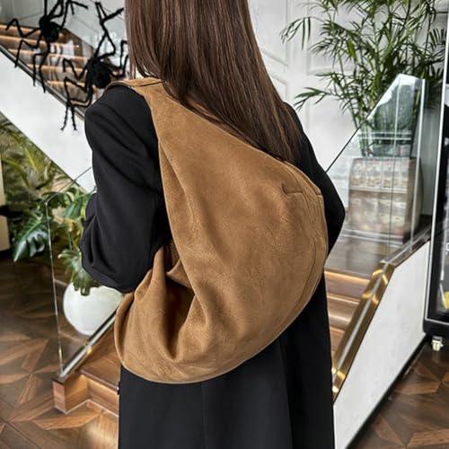 Faux Suede Tote Bags for Women Vintage Suede Slouchy Hobo Bag Shoulder Handbag Leather Underarm Purse Top Handle Handbag 20253