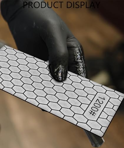 Image of Diamond Sharpening Stone, Sharpening Stone, 1200 Grit Honeycomb Surface Whetstone for Kitchen Knives and Tools, Efficient Sharpening and Honing, Compact Storage Solution