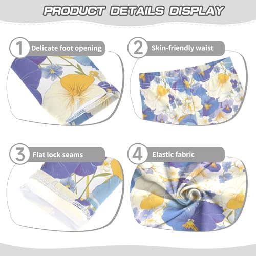 The Garden Tricolor Pansy Flower Kids Girl's Legging Comfortable High Waisted Leg Yoga Pants Exercise3