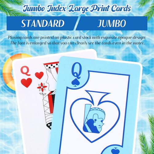 Zubebe 24 Decks Waterproof Plastic Playing Cards Bulk for Beach Pool Party, Standard Poker with Plastic Storage Box for Blackjack Euchre Canasta for Pool Beach Water Party Camping Supply Table Game by Zubebe - Image 4