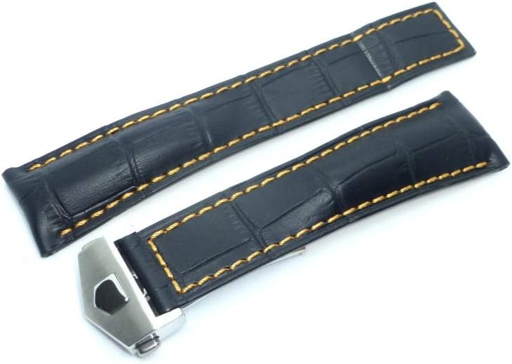22mm Watch Band Strap Orange Stitching Replacement for TAG HEUER Monaco