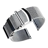 Lunghezza della fascia: 18 cm XTVKFWJAB Cinturino for orologio in maglia milanese compatibile con Omega, Seamaster 007, cinturino da uomo in acciaio inossidabile fibbia pieghevole IWC Pilot(20mm)