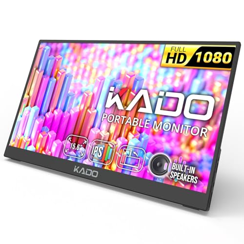 Image of Kado 15.6 inch FHD Portable Monitor for Laptop 1080p Second Display IPS | 45W Reverse Charging HDMI USB-C, 1920x1080 Laptop Screen Extender, Kickstand for PC, Mac, Dex, Tablet, Xbox, PS4 /PS5, Switch