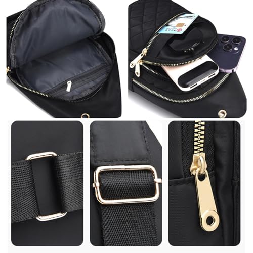 Mochila bandolera pequeña para senderismo y viaje negra miniatura 4