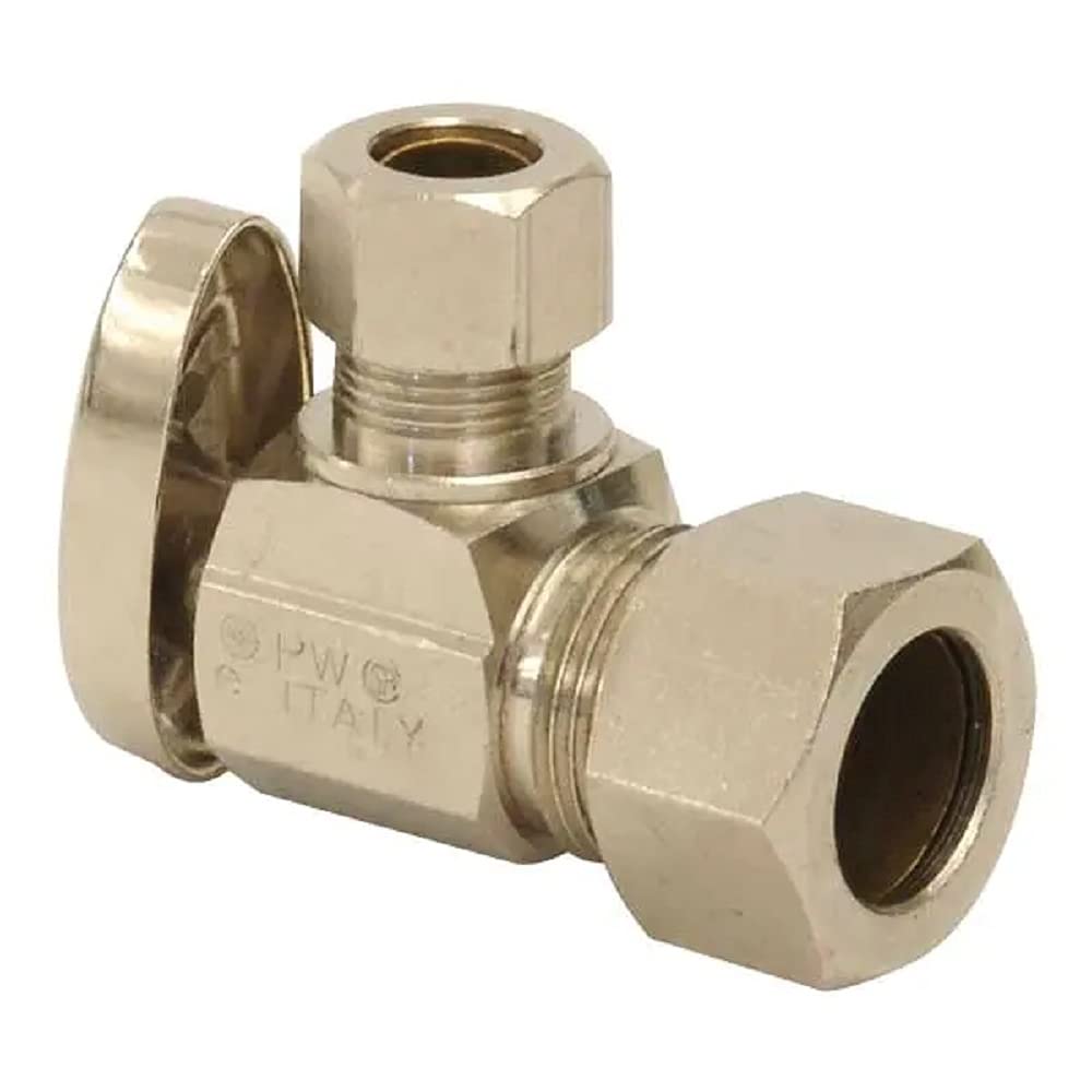Uponor LF4410500 LF - Válvula de tope de ángulo de compresión de latón para bolsa PEX de 1,27 cm (10 unidades)