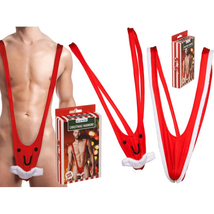 BLUECHOLON Disfraz Mankini de Borat, Tanga orgullo gay, Pride. Despedida de soltero (Rojo)
