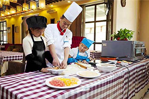 Seatery 4PCS Kids Apron Set, Chef Hat Apron and Sleeves, Preschool Apron Kits, Boys Girls Aprons for Kitchen Cooking Baking Painting Wear