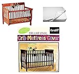 Deluxe Vinyl Fitted Crib Mattress Cover Protector 28' x 52' Standard Size Waterproof Protects and Keeps Mattress Clean and Dry