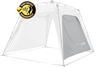 Lumaland Outdoor Seitenteil für Pop Up Pavillon | Seitenwand für Gartenzelt & Camping & Partyzelt | 225 x 155 x 132,5 cm | Passend für Lumaland Indoor & Outdoor Pavillons [Hell-Grau]
