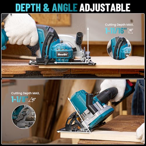 image for SeeSii Cordless Mini Circular Saw, 4-1/2