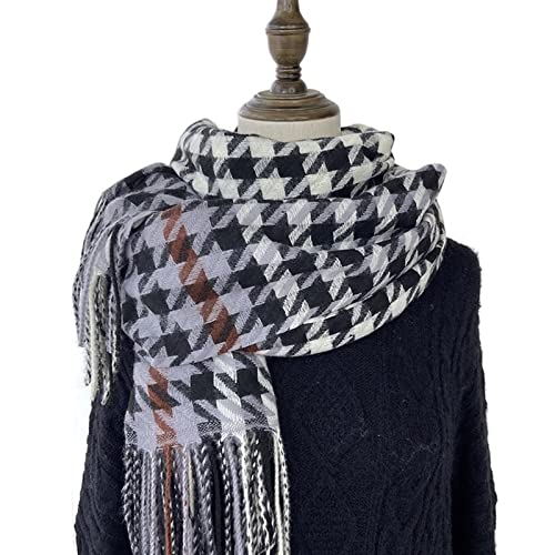 Bufanda chal gruesa y cálida con decoración de moda para otoño e invierno para mujer
