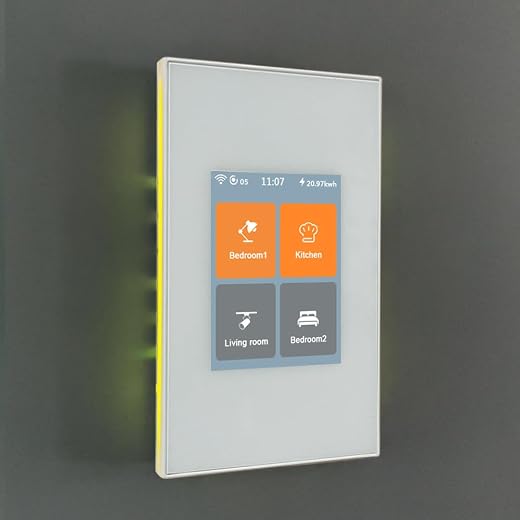 LANBON L8 LCD Smart Light Switch 4 Gang Single Pole,No Dim,Need Neutral Wire,Touch 2.4G WiFi Night Light Smart Switch Work...