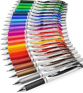 Pentel EnerGel XM BL77 - Retractable Liquid Gel Ink Pen - 0.7mm - 54% Recycled - 1 of Each Colour - Pack of 20