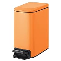Vista 18 de Cesun Cubo de basura pequeño de baño con tapa de cierre suave, pedal de accionamiento, 6 litros / 1.6 galones, bote de basura de acero inoxidable