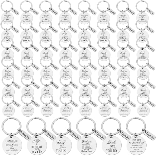 Equsion 48 Pcs Employee Appreciation Keychain Gifts Bulk Thank You Keychains for Coworkers Teacher Teams Staff Appreciation(Classic) by Equsion - Used condition - US$10.80