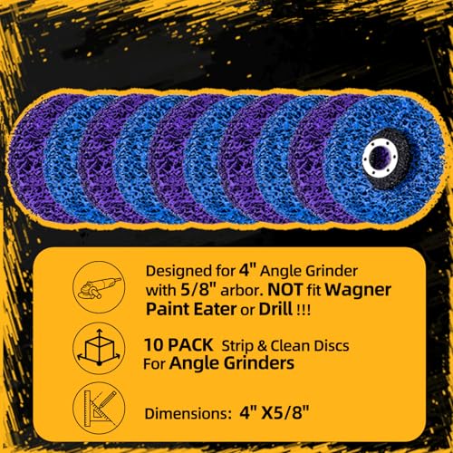 10 Pack Strip Discs Stripping Wheel 4 inch for Angle Grinder Clean and Remove Paint Coating Rust Welds Oxidation (4" x 5/8") by ROTERSTEIN - Image 2