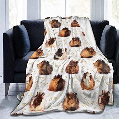 BONLOR 60"X 50"Bed Throws, Guinea Pigs Super Soft Lightweight Hypoallergenic Plush Blanket Cozy Bed Blanket for Sofa Couch Living Room Picnic Fall Spring Winter Use Throw Blanket for Men Women