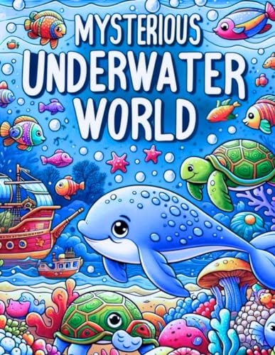 "Mysterious Underwater World: The Ultimate Coloring Book of Ocean Creatures and Fish for Kids Ages 4 to 12"