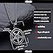 ELFASIO Inverted Pentagram Necklace for Men Women, Baphomet Goat Necklace Sigil of Lucifer Satan Demon Devil Symbol Both Sided Satanic Jewelry Stainless Steel Pendant Chain