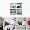 Wieco Art - Seaview Modern 4 Piece Stretched and Framed Seascape Giclee Canvas Prints Artwork Landscape Ocean Sea Beach Pictures Paintings on Canvas Wall Art for Living Room Bedroom Home Decorations #5