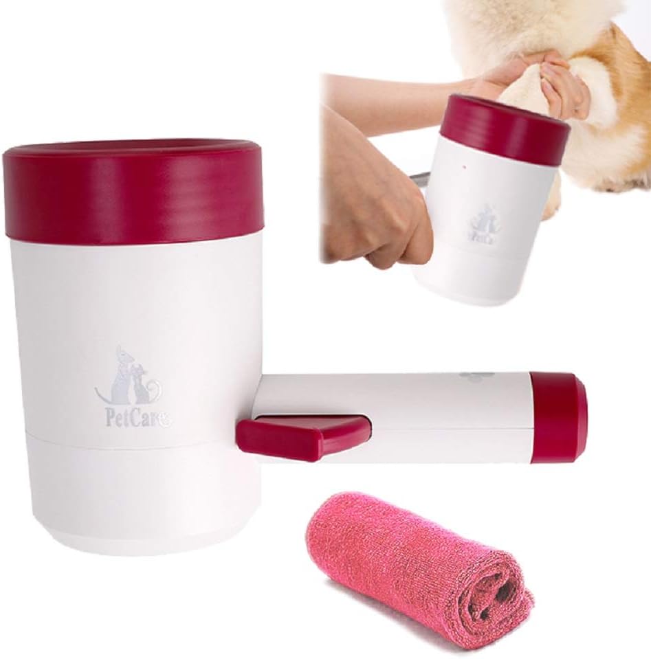 BanDxin Portable Dog Paw Washer/Paw Cleaner Tool Semi-Automatic 360 ° Rotation Cleaning