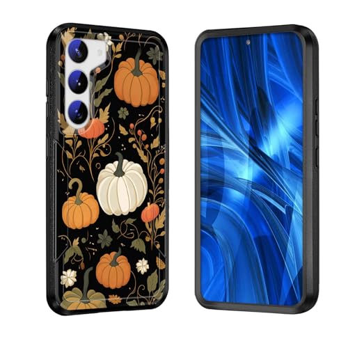 Coque Galaxy S24 Plus antichoc à motif feuilles d'automne et citrouille